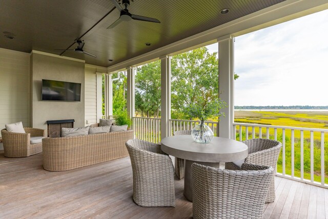 balcony with a rural view