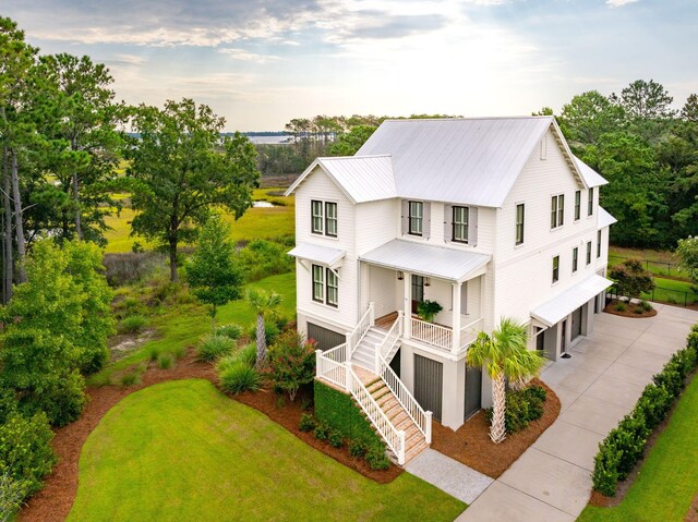 exterior space featuring a water view