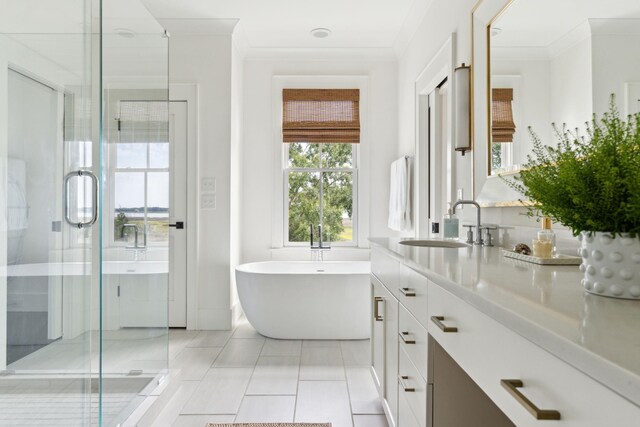 doorway with a wealth of natural light and a water view