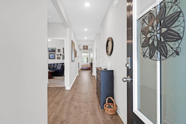 entryway featuring light hardwood / wood-style flooring