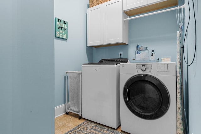2792 River Vista Way, Mount Pleasant, SC 29466 - clothes washing area featuring cabinet space, washing machine and clothes dryer, and baseboards
