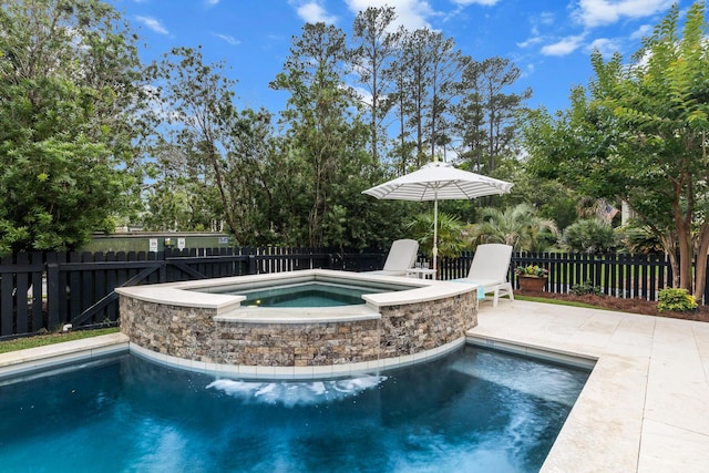 2792 River Vista Way, Mount Pleasant, SC 29466 - view of swimming pool with a fenced backyard, a pool with connected hot tub, and a patio area