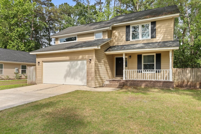 123 Lewisfield Dr, North Charleston, SC 29418 - traditional-style house with a porch, driveway, and an attached garage