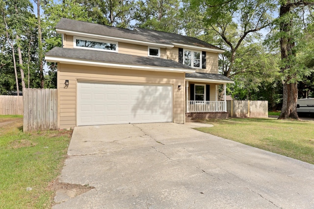 123 Lewisfield Dr, North Charleston, SC 29418 - view of front facade with concrete driveway, a porch, an attached garage, and roof with shingles