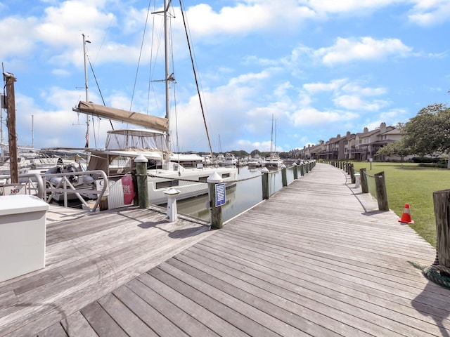 1948 Marsh Oak Ln, Seabrook Island, SC 29455 - dock area featuring a water view and a lawn