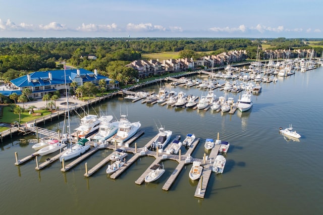 1948 Marsh Oak Ln, Seabrook Island, SC 29455 - aerial view of numerous boat docks, a nearby body of water, and a forest