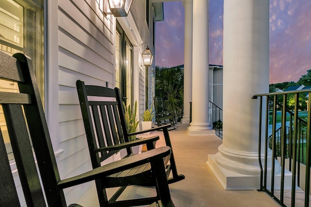 1720 Bowline Dr, Mount Pleasant, SC 29466 - view of balcony at dusk