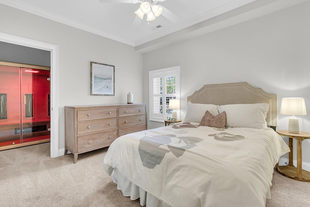1720 Bowline Dr, Mount Pleasant, SC 29466 - carpeted bedroom with ornamental molding, baseboards, and ceiling fan