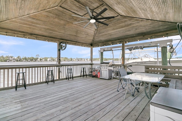 1720 Bowline Dr, Mount Pleasant, SC 29466 - wooden deck with a ceiling fan and outdoor dining area