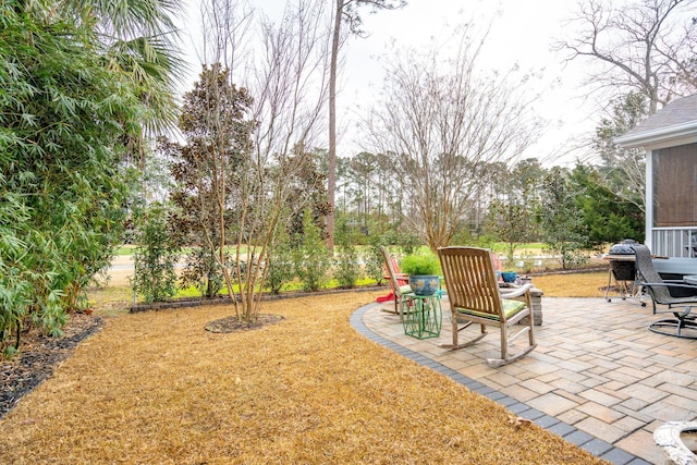 view of yard with a patio area