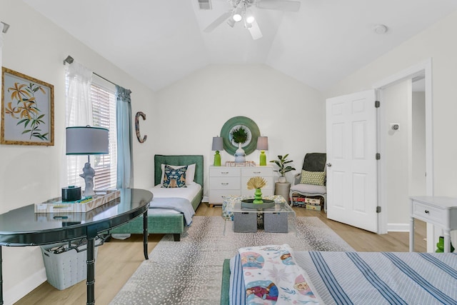 1682 Camfield Ln, Mount Pleasant, SC 29466 - living room with wood finished floors, vaulted ceiling, and a ceiling fan