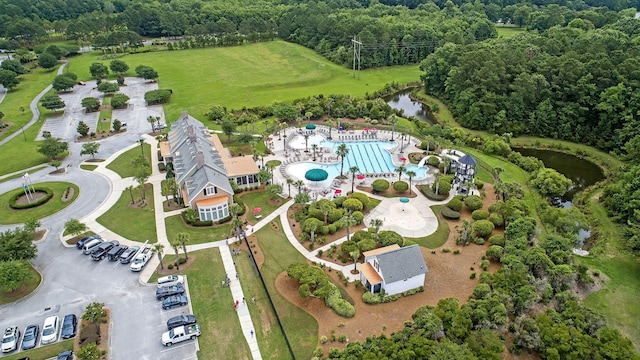 1682 Camfield Ln, Mount Pleasant, SC 29466 - aerial view of property and surrounding area with a pool area and a nearby body of water