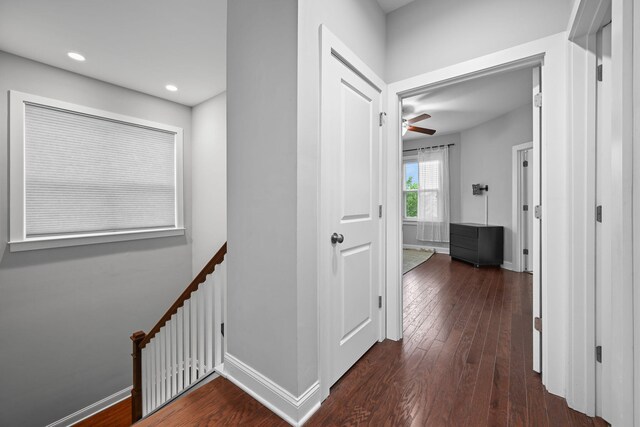 410 Eliston St, Summerville, SC 29486 - hall featuring dark wood-style flooring, baseboards, and recessed lighting