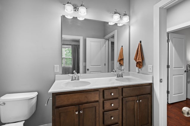 410 Eliston St, Summerville, SC 29486 - bathroom with toilet, double vanity, and wood finished floors