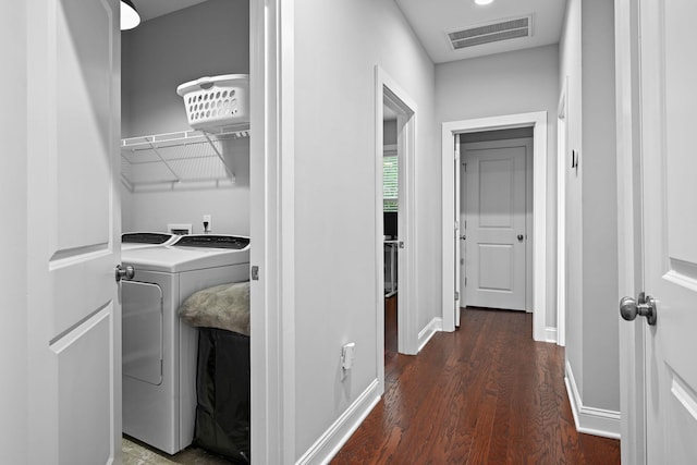 410 Eliston St, Summerville, SC 29486 - laundry room with washer and clothes dryer, wood finished floors, and baseboards