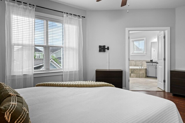 410 Eliston St, Summerville, SC 29486 - bedroom with wood finished floors, connected bathroom, and ceiling fan