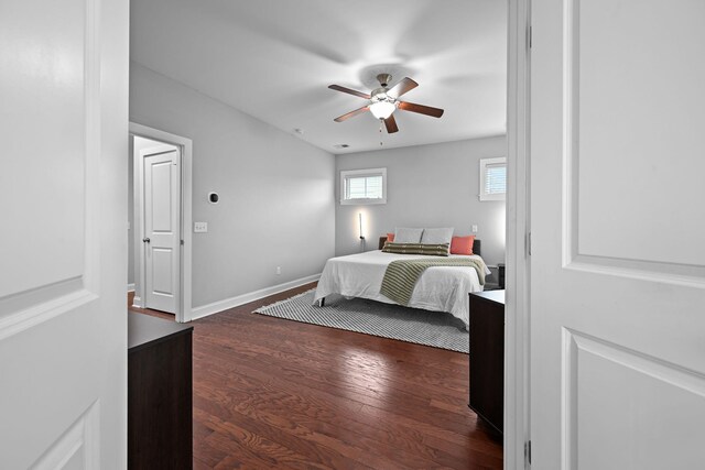 410 Eliston St, Summerville, SC 29486 - bedroom with wood finished floors, baseboards, and ceiling fan