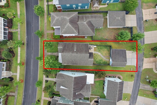 410 Eliston St, Summerville, SC 29486 - aerial perspective of suburban area with property parcel outlined