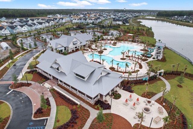 410 Eliston St, Summerville, SC 29486 - aerial perspective of suburban area with a large body of water and a pool