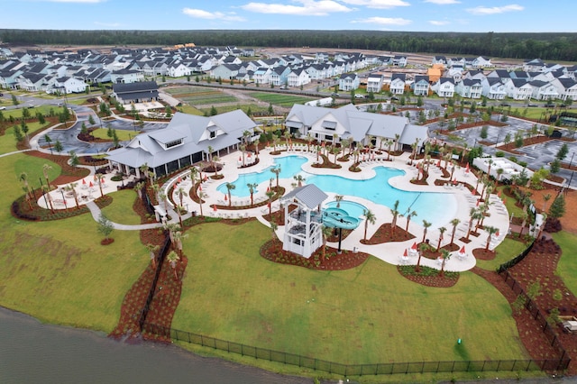 410 Eliston St, Summerville, SC 29486 - aerial perspective of suburban area featuring a pool area and a large body of water