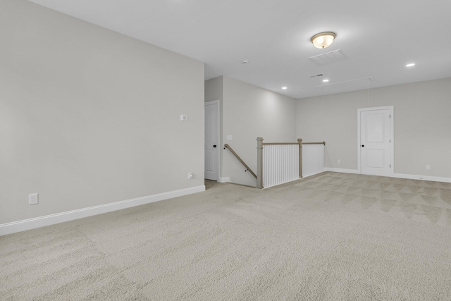 395 Wappoo Trace Ln, Summerville, SC 29486 - unfurnished room with attic access, light carpet, baseboards, and recessed lighting