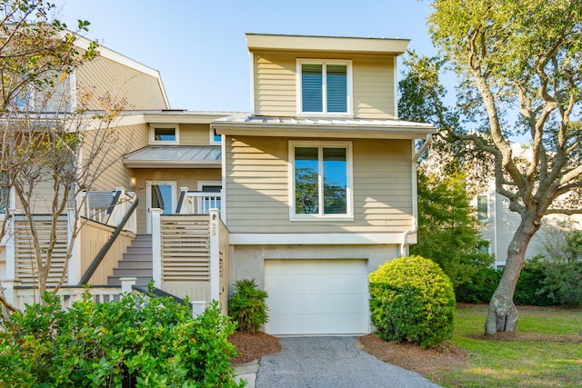 view of front of house with a garage