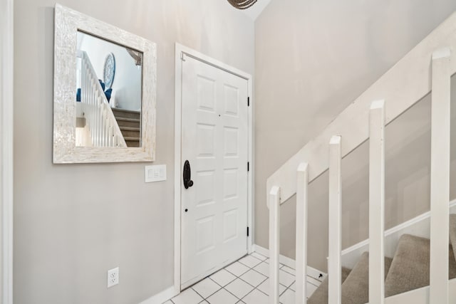 view of tiled entrance foyer