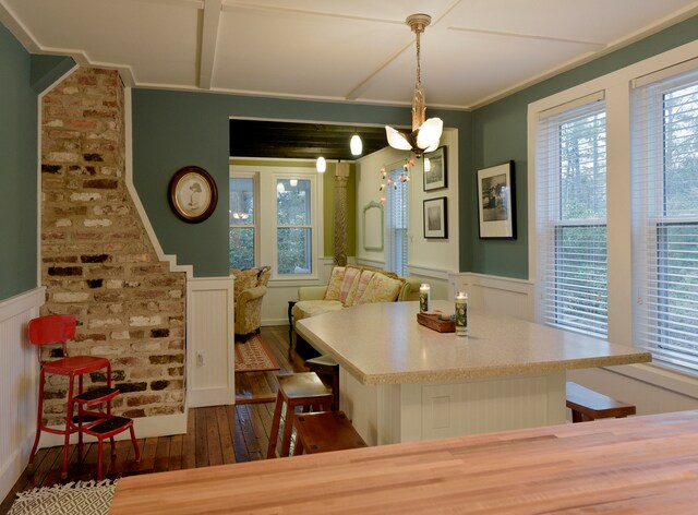 dining space featuring dark hardwood / wood-style flooring