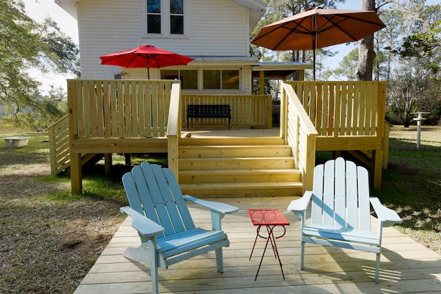 view of wooden deck