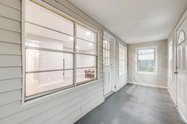 view of unfurnished sunroom