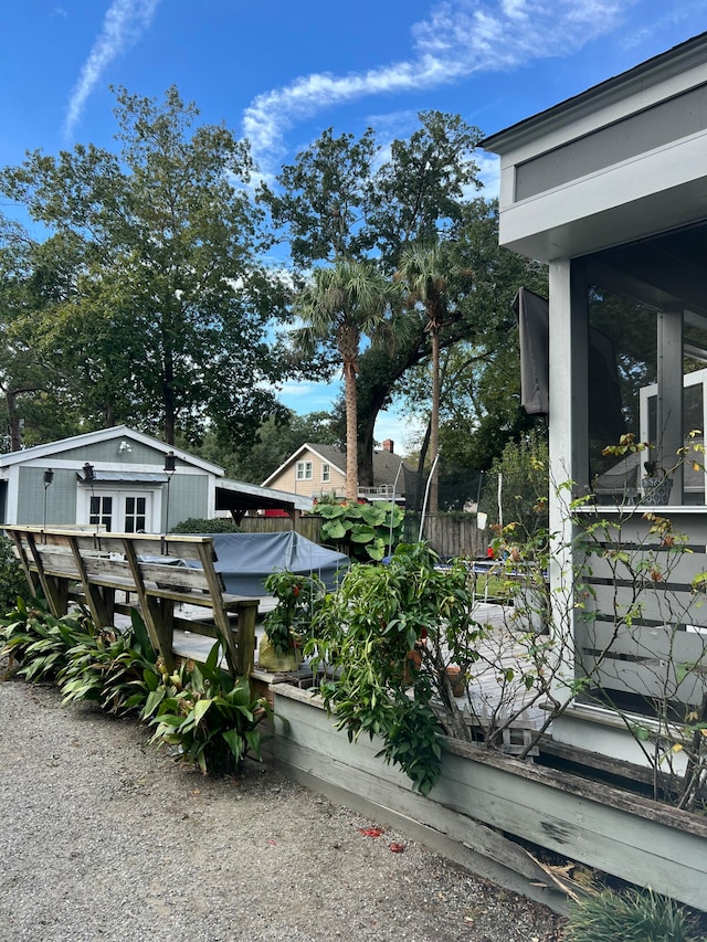 exterior space with a sunroom