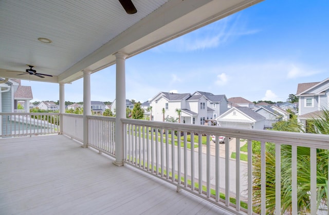 1485 Bourne Xing, Mount Pleasant, SC 29466 - deck with a residential view and a ceiling fan
