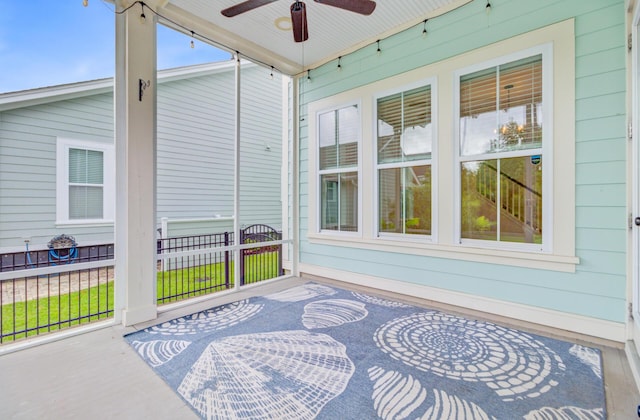 1485 Bourne Xing, Mount Pleasant, SC 29466 - unfurnished sunroom featuring ceiling fan