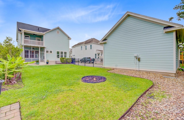 1485 Bourne Xing, Mount Pleasant, SC 29466 - rear view of property featuring a balcony and a ceiling fan