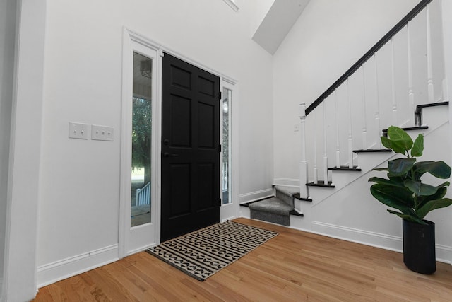 3385 Wayland Dr, Ladson, SC 29456 - foyer entrance with stairway and wood finished floors