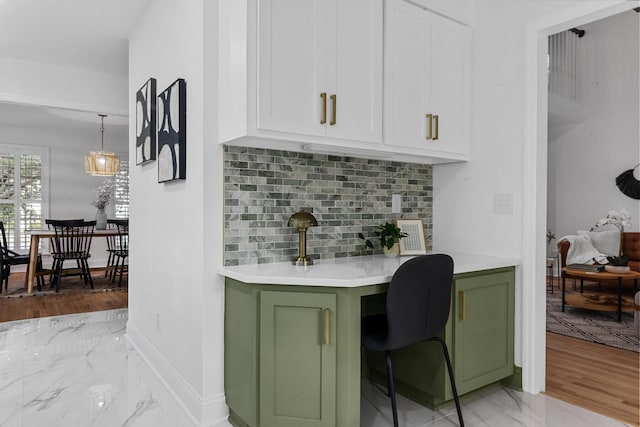 3385 Wayland Dr, Ladson, SC 29456 - bar area with backsplash and light marble finish flooring