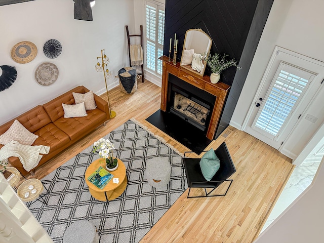 3385 Wayland Dr, Ladson, SC 29456 - living room with wood finished floors and a large fireplace