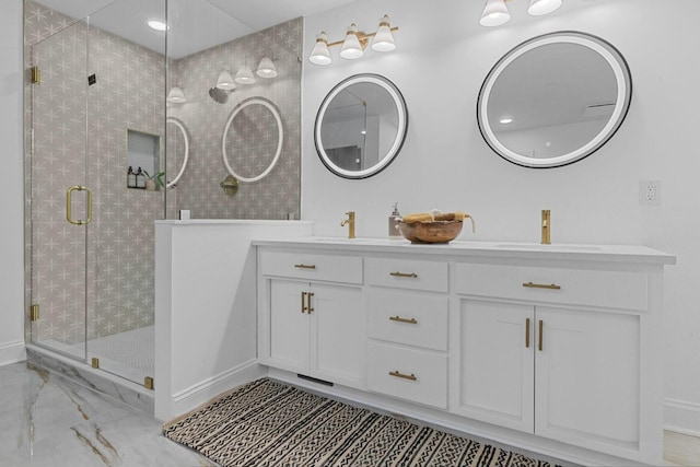 3385 Wayland Dr, Ladson, SC 29456 - bathroom with double vanity and a shower stall