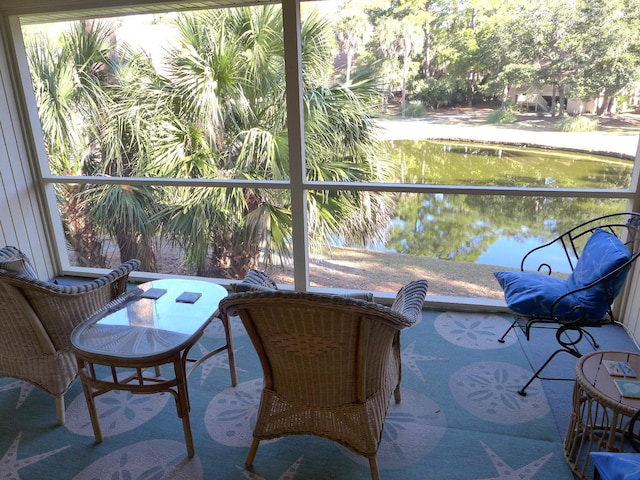 balcony with a water view