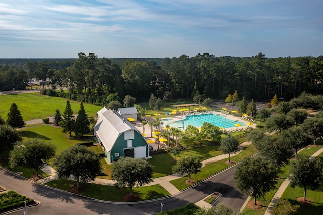 305 Archar St, Summerville, SC 29486 - aerial view of a pool area and a heavily wooded area