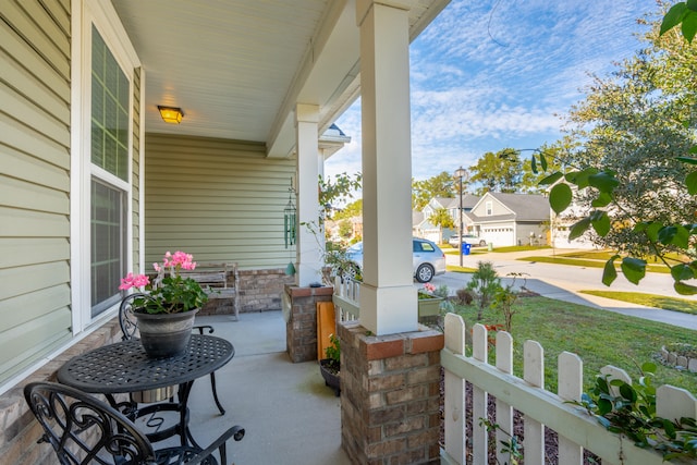 view of patio with a porch