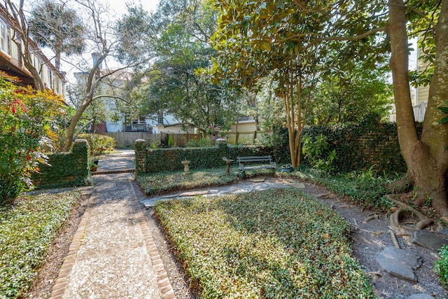 view of yard with fence