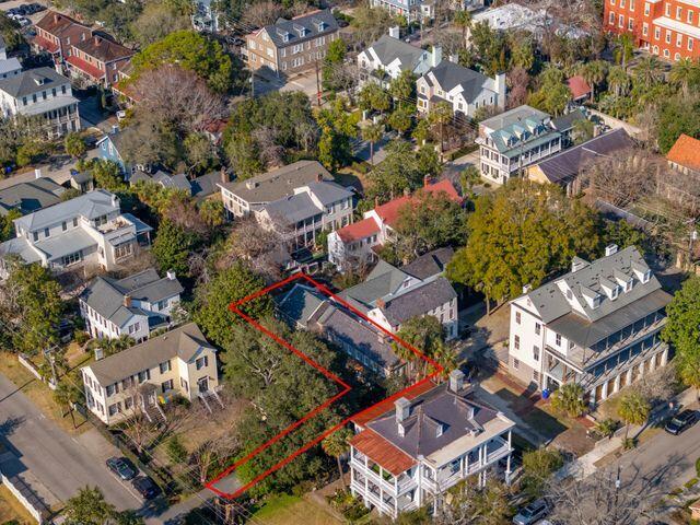 aerial view with a residential view