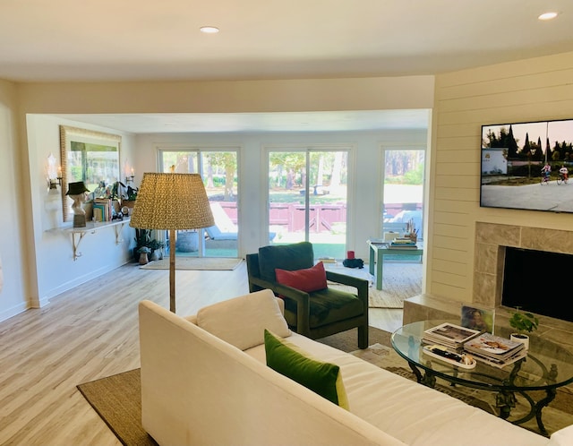 1202 Ventura Pl, Mount Pleasant, SC 29464 - living area with light wood-type flooring, plenty of natural light, and recessed lighting