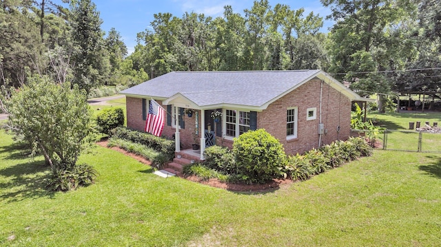 7274 Commodore Rd, Hollywood, SC 29449 - ranch-style house with brick siding, a gate, and a shingled roof