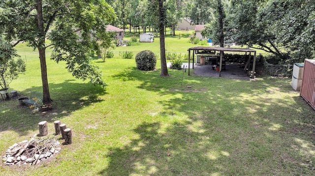 7274 Commodore Rd, Hollywood, SC 29449 - view of yard featuring a storage unit, a gazebo, and a patio