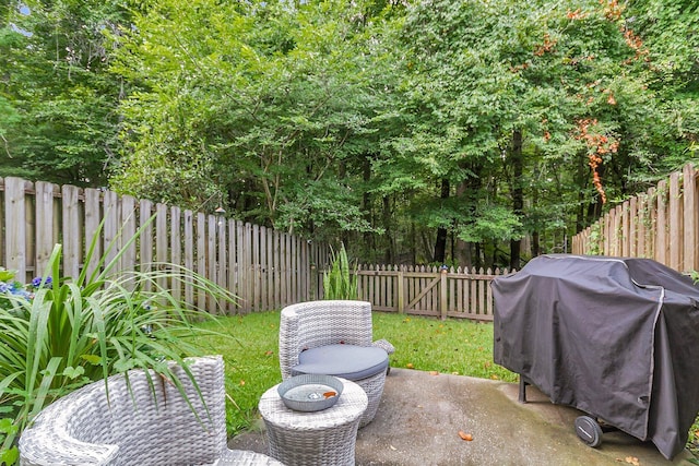 view of patio / terrace with a grill