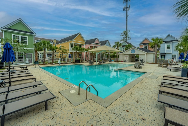 view of pool featuring a patio area