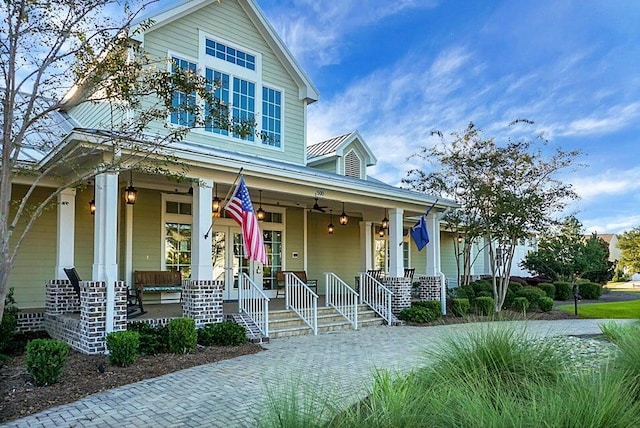 view of front of home with a porch