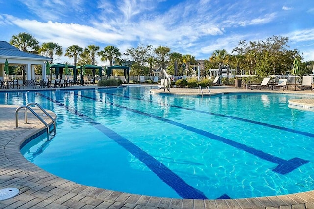 view of pool featuring a patio area